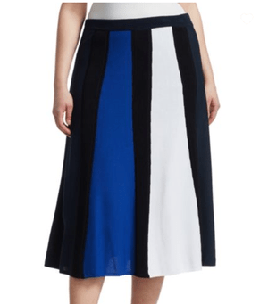 MARINA RINALDI Jersey Knit Striped A-Line Skirt