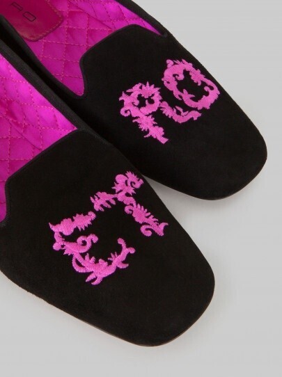 ETRO Et-ro writing embroidered slipper