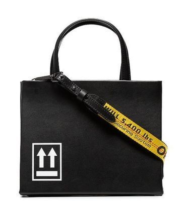 OFF-WHITE Box small printed leather tote