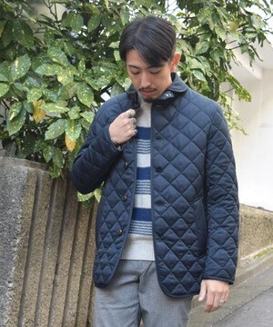 GLOSTER 丸衿キルトコート
