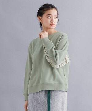 MERLOT IKYU 異素材アームギャザースウェット