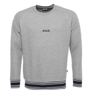 BALR. Q-SERIES STRIPED CREW NECK SWEATER GREY