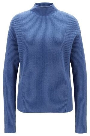 HUGO BOSS Relaxed-fit sweater in pure cashmere with funnel neck