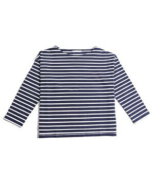 WEGO バスクボーダーボートネックロングTシャツ