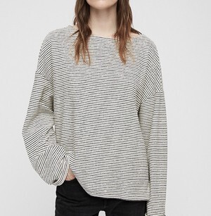 ALLSAINTS ADELISE LS STRIPE TEE