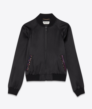 SAINT LAURENT PARIS Saint Laurent Satin bomber jacket