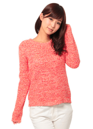 ROPE' PICNIC カラーMIXワッフル柄ニットTOPS