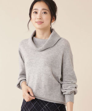 NATURAL BEAUTY カシミヤ混ウォッシャブルタートルニット