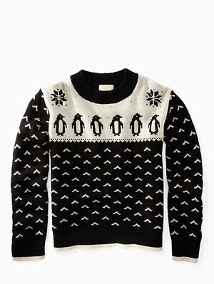 kate spade new york penguin intarsia sweater