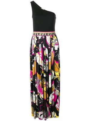 Emilio Pucci Frida Print Silk One Shoulder Evening Dress