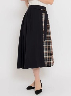 TONAL チェックアシメプリーツスカート