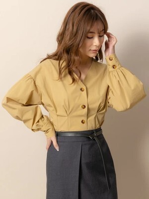 TONAL ウェストタックオープンブラウス