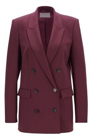 BOSS HUGO BOSS Relaxed-fit double-breasted blazer in Italian stretch virgin wool