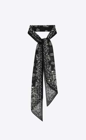 SAINT LAURENT PARIS ボウタイ（ウールモスリン/YSLバンダナプリント）