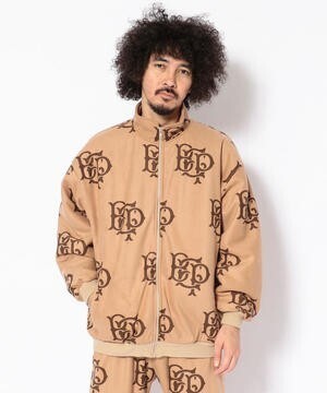 black eye patch EMBLEM FLEECE JACKET