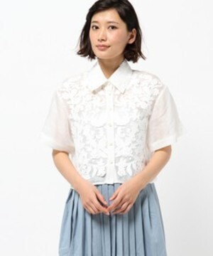 GRACE CONTINENTAL シースルーカットワークブラウス