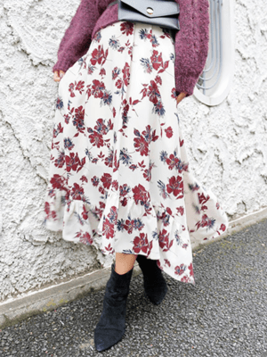 LADYMADE ローフリルフラワーフレアスカート