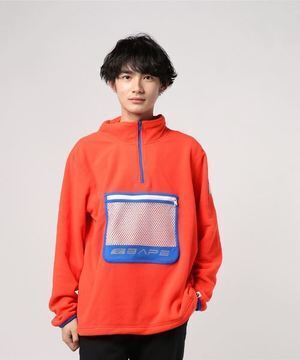 A BATHING APE HALF ZIP WIDE FLEECE TOP M