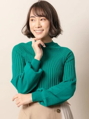 TONAL リブクルーネックニット