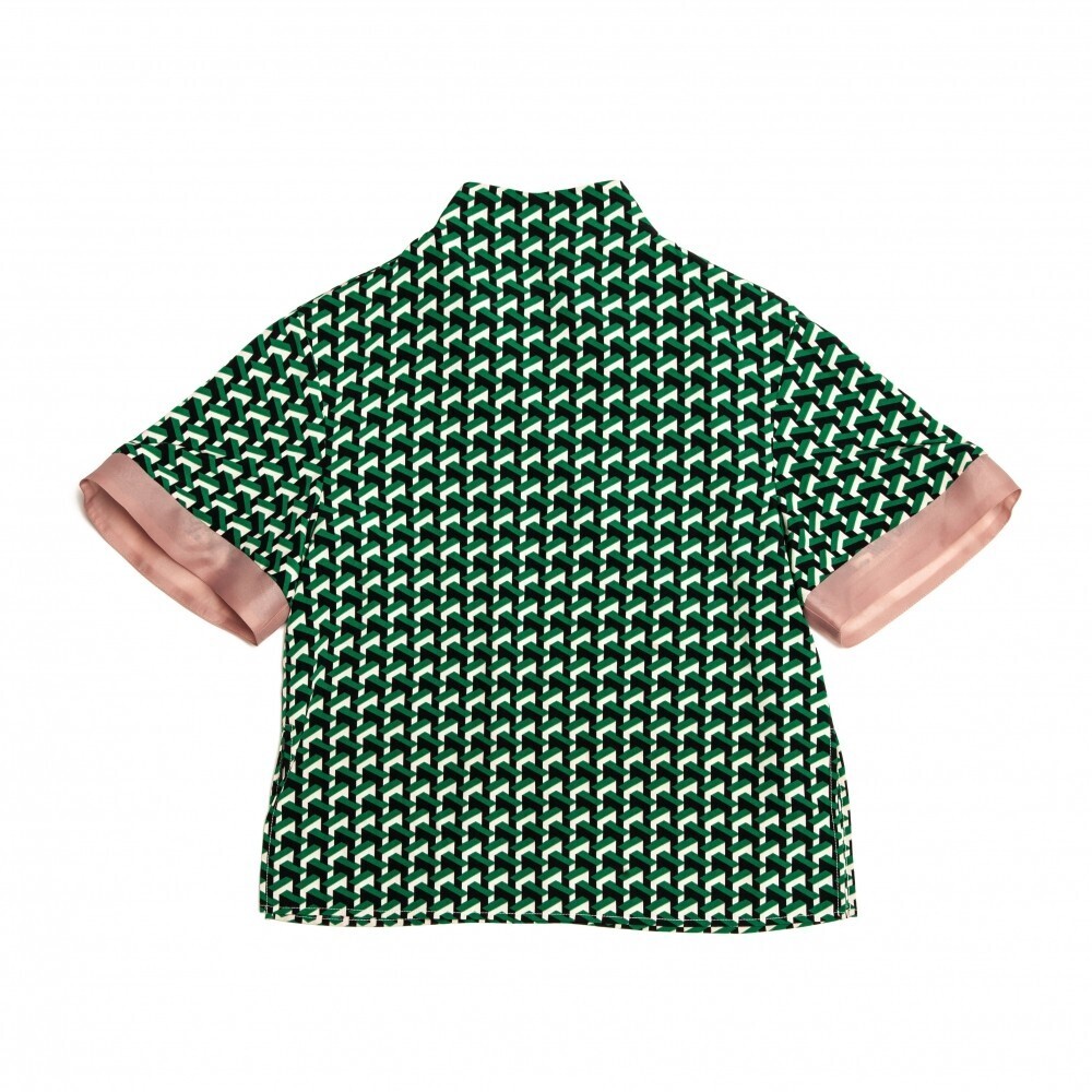 GYF TOKYO THE GEOMETRIC PATTERN BACK RIBBON TOPS