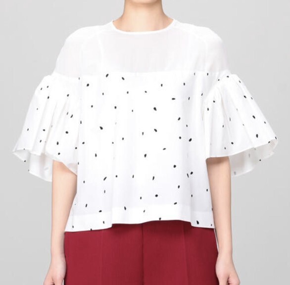 AKIRA NAKA Tuck sleeve flocky pullover