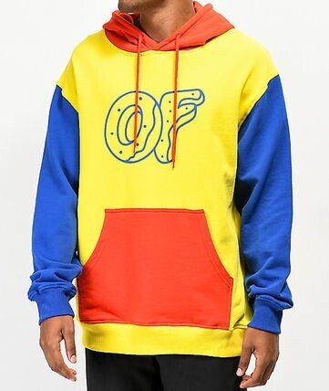 ODD FUTURE カラーブロックロゴ入りフーディ