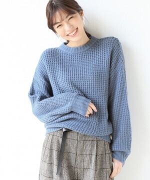 GLOBAL WORK エアリーワッフルニットプルオーバー