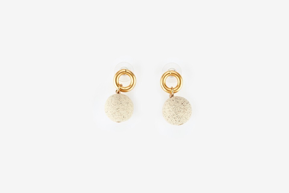 MONDAY EDITION Ceramic Ball & Small Circle Earrings