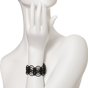 VENDOME BOUTIQUE ブラックビーズ 編み込みブレスレット
