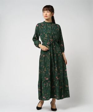 LHELBIE 花柄ptティアードワンピース
