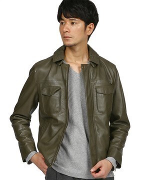 LANVIN en Bleu ライダース レザージャケット