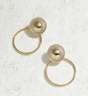 GOLDY 1180602 B レトロボタン ビッグシルエット ピアス ゴールド