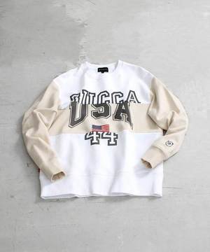 BUCCA 44 リメイクテイストクルーネックスウェット