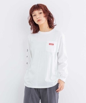 X-girl BOX LOGO POCKET REGULAR L/S TEE