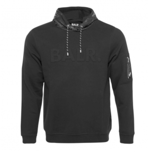 BALR. EMBOSSED CORD HOODIE BLACK