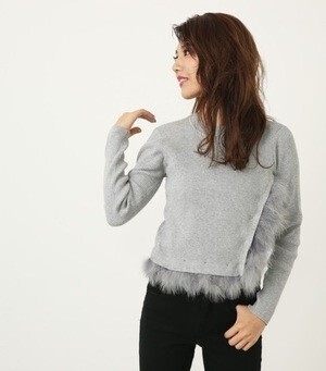 rienda H/Nフェザーknit TOP