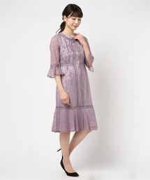 Dorry Doll はしごレース切替フラワーコードレース使いミモレ丈ワンピース