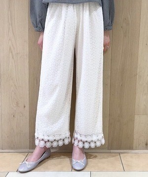 flower フラワーイングレースパンツ