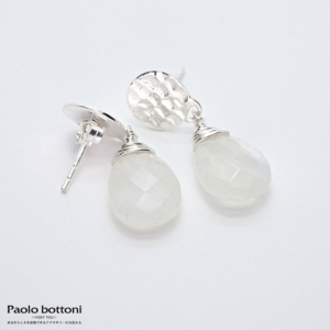 Paolo bottoni 【天然石ピアス】レインボームーンストーン 8sP0232I