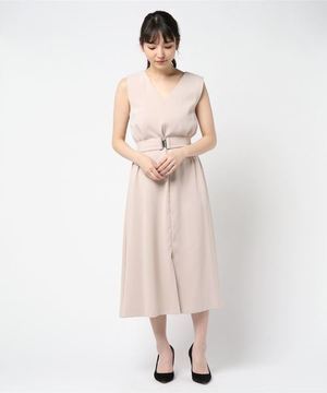 LADYMADE バックベルトロングスリットワンピース