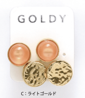GOLDY 1180814 C レトロクラシカル 4ケセットピアス オレンジ