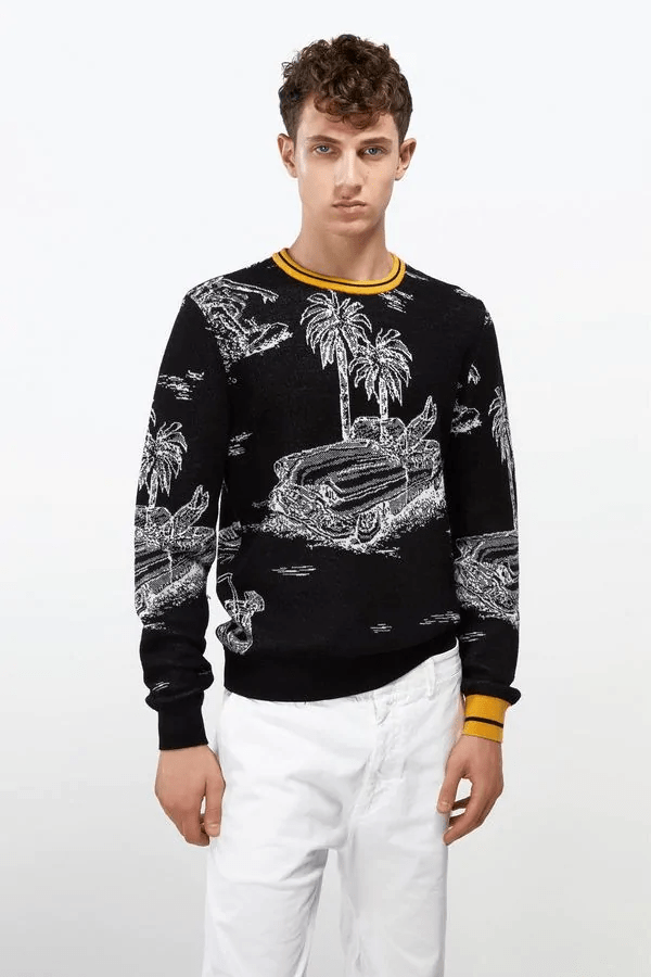 N°21 INTARSIA VIRGIN WOOL SWEATER