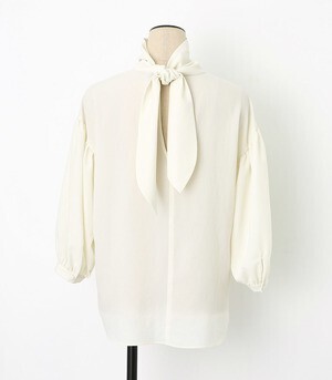 BLACK BY MOUSSY ribbon collar blouse