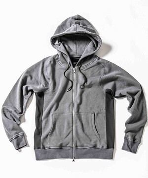 ACANTHUS freedom sleeve zip up hooded sweatshirt