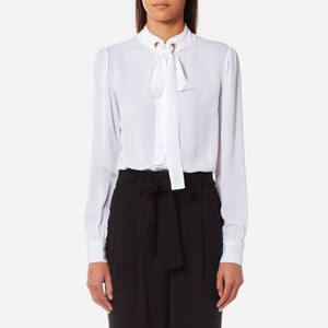 MICHAEL MICHAEL KORS Grommet Neck Tie Blouse