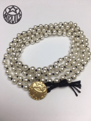 MIQUILA 【MQ834】スワロパールオールノットネックレス WHG 約85cm