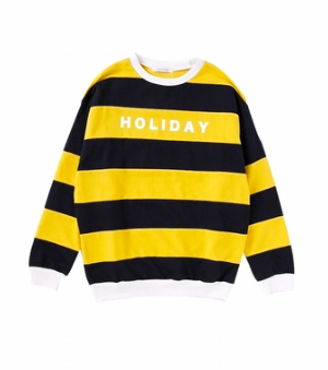 SPINNS ボーダースウェット HOLIDAY