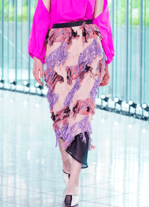 STAIR IRIS CUT JAQUARD SKIRT