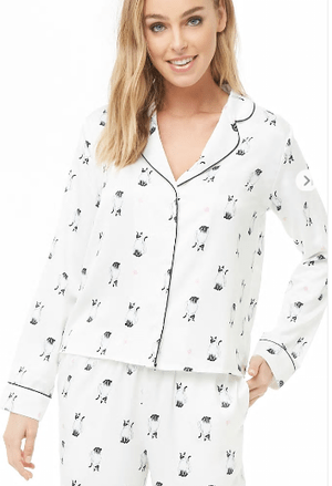 FOREVER21 キャットプリントパジャマセット