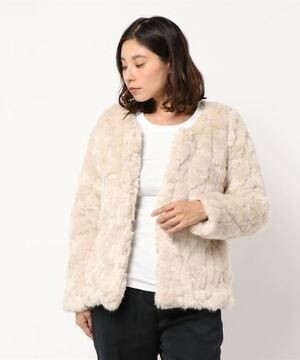 rienda BELT付Faux FurショートCT